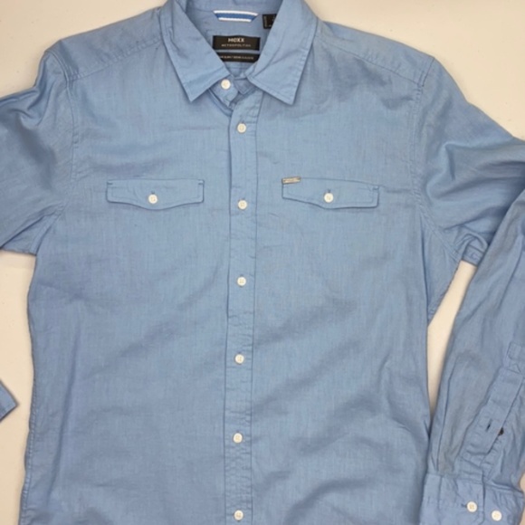Mexx BLU Cotton/Linen Button Down, S   Winter Sale - Picture 1 of 13